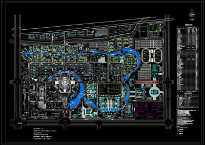 河南理工大学总平面图cad图纸