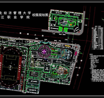 大学长江职业学院校园cad图纸