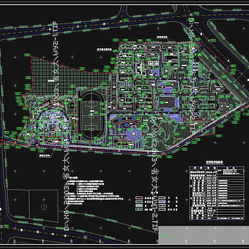 湖南女大校园规划图cad图纸