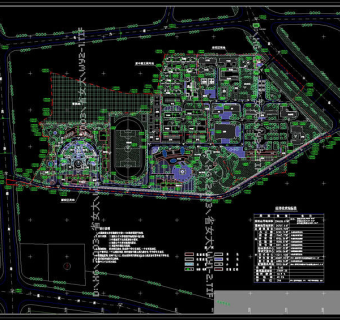 湖南女大校园规划图cad图纸