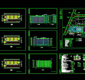 集美大学教学楼全套图cad图纸