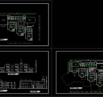六班幼儿园施工图cad图纸