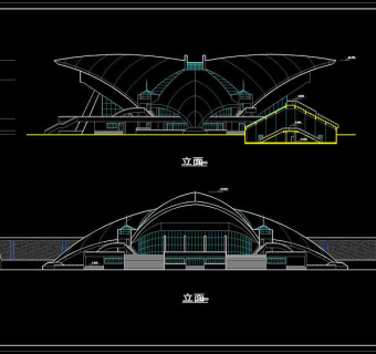 某大学体育馆方案图cad图纸