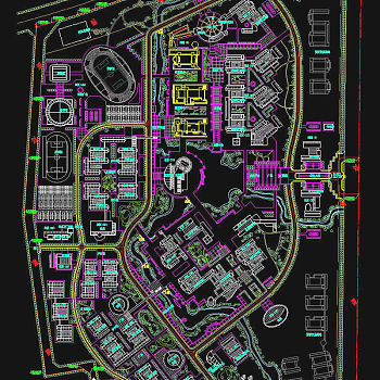 某大学总平面布置图cad图纸