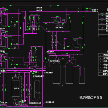 锅炉房浴室CAD给排水设计图CAD图纸