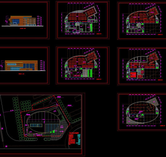 某学院图书馆设计方案cad图纸