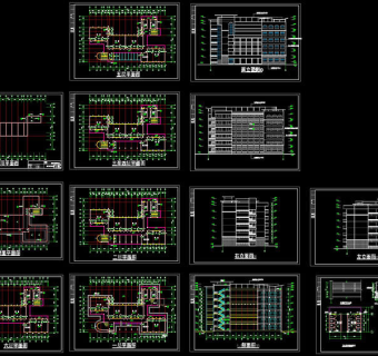 某中学高中教学楼建筑施工图cad图纸