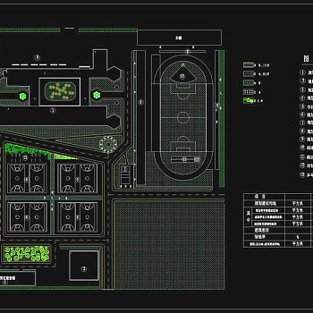 某中学规划平面图cad图纸