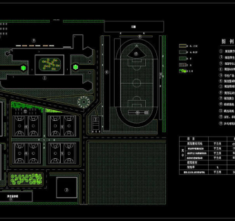 某中学规划平面图cad图纸