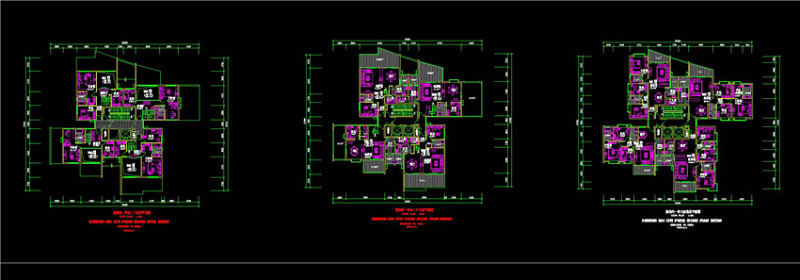 四户二十三层cad平面图