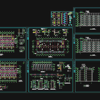 某中学宿舍楼建筑施工图cad图纸