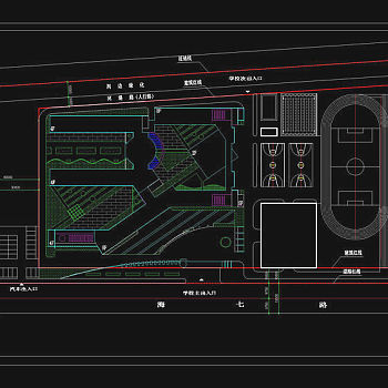 小学总平面图cad图纸