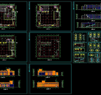 学校食堂全套施工图cad图纸