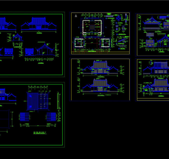 财神殿全套施工图CAD图纸