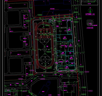 总图-学校cad图纸