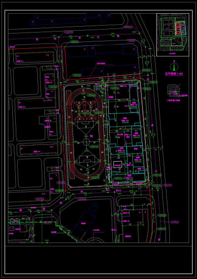 总图-学校cad图纸