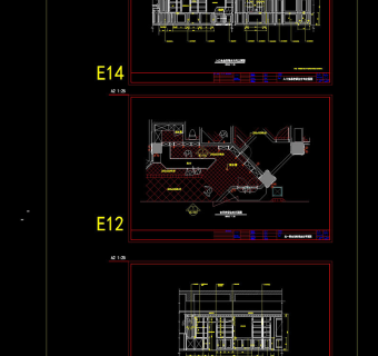 食品收银台立面cad图纸