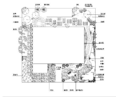 别墅景观绿化CAD图