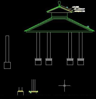 现代亭子CAD方案