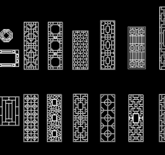 建筑CAD常用窗花类模块