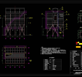 脉冲袋式除尘器CAD机械图纸