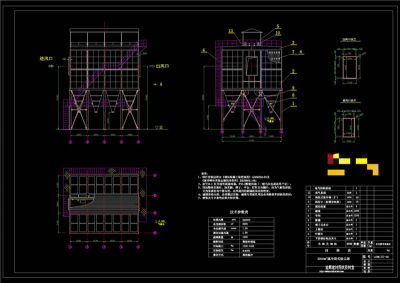 脉冲袋式除尘器CAD机械图纸