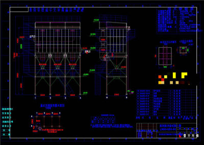 高效脉冲袋式除尘器CAD机械图纸