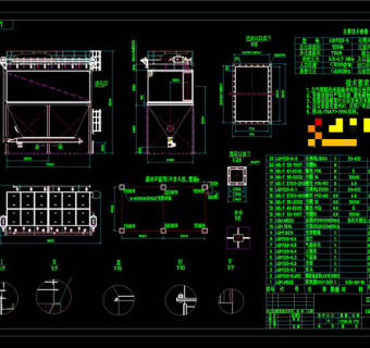 离线脉冲袋式除尘器设计CAD机械图纸