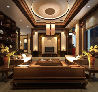 中国风别墅全套CAD施工图带效果图