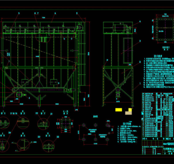 布袋除尘器总图设计CAD机械图纸
