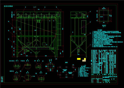 布袋除尘器总图设计CAD机械图纸