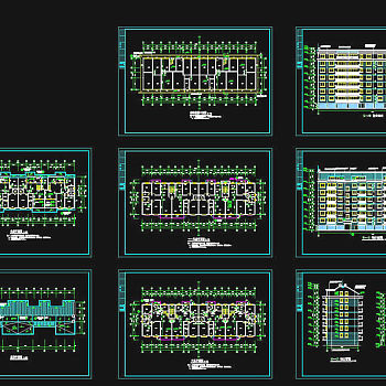 多层住宅建筑平立剖cad图纸
