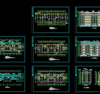 多层住宅建筑平立剖cad图纸