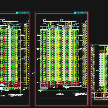 高层建筑立面cad图纸