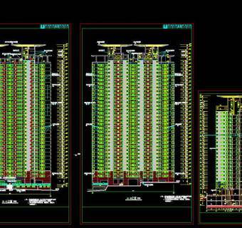 高层建筑立面cad图纸