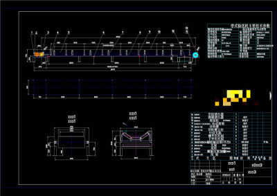 皮带输送机规格尺寸总图CAD机械图纸