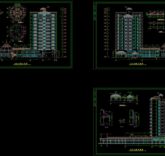 楼房建筑立面cad图纸