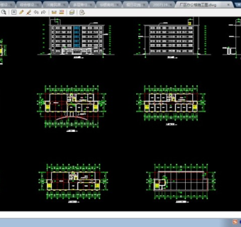 某厂区办公楼建筑CAD设计施工图纸