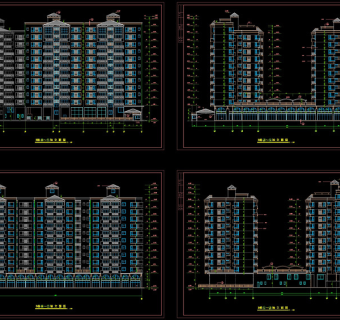 楼房cad立面图