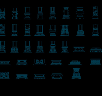CAD罗马柱脚图片