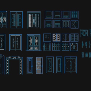 CAD立面门、铁花模块图片