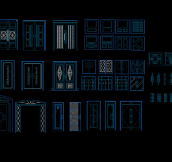 CAD立面门、铁花模块图片
