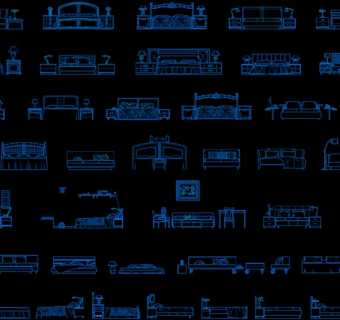 CAD立面床模块图片