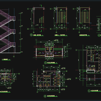三号楼梯cad详图