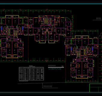 高层住宅单体cad平面图