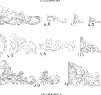CAD庭院别墅大门栏杆配件图块