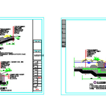 园林池底驳岸cad图纸