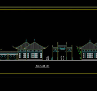 园林立面cad图纸