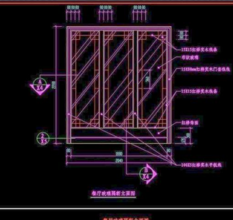 CAD餐厅设计素材玻璃隔断