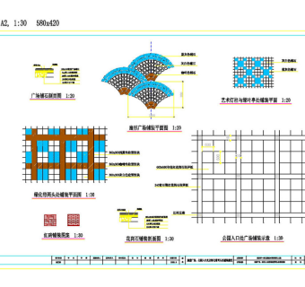 建施广场铺装cad建筑图纸